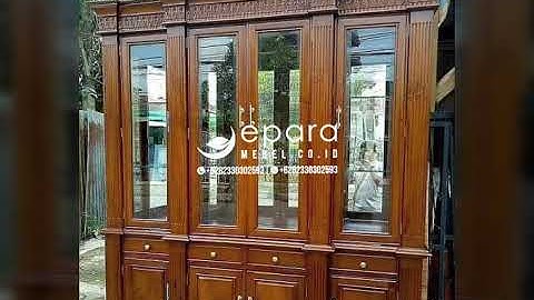 10 Model Lemari Hias Jati Jepara, Lemari Kaca, Bufet Mewah Hp,wa 082330302593
