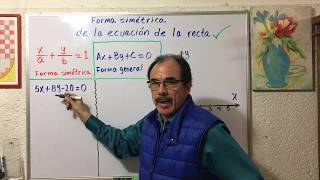 Forma simétrica de la ecuación de la recta