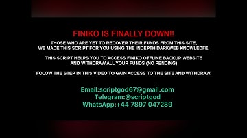 FINIKO WITHDRAWAL UPDATE:HOW TO WITHDRAW YOUR FUNDS FROM THE EXIT SCAM