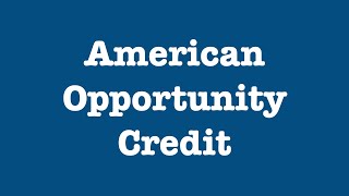The American Opportunity Credit (or the saga of Robert and Laura)