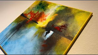 Painting Multilayered Abstract Painting using sponges. #abstractpainting #acrylicpainting #abstract
