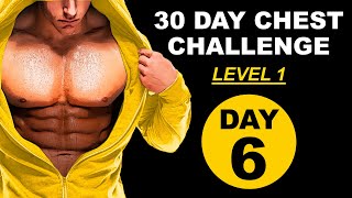 Fitness 30 DAY CHEST challenge Day 6 - Level 1 🟡 push ups workout at home #p4p