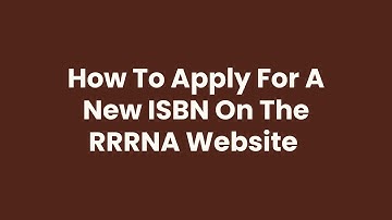 How To Apply For A New ISBN On The RRRNA Website (India Step-by-Step)