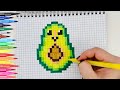 Кавайное🥑 Авокадо Рисуем По Клеточкам ❤️ How To Draw Kawaii 🥑 Avocado Pixel Art