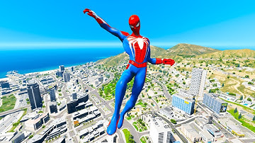 GTA 5 Spiderman Falling off Highest - Funny Moments & GTA 5 Gameplay Fails