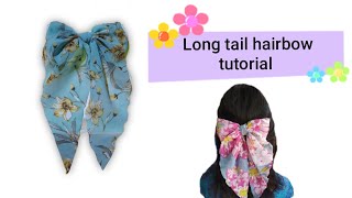 How to make a bow with long tail.HAND SEWING.#fashionaccessories #easytutorial #handsewing