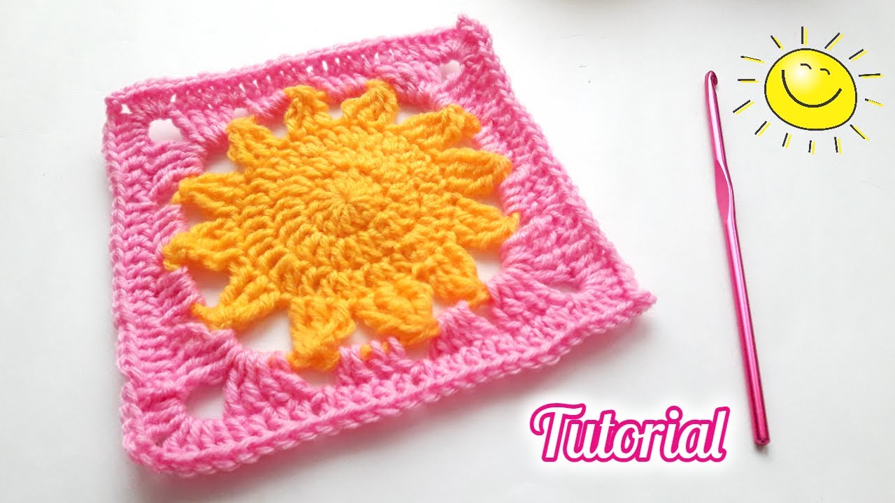 Sun and Moon Granny Square Crochet PDF PATTERN english 