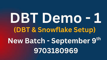 DBT Cloud Setup || Snowflake Snowsight UI Setup || New DBT Batch September 9th 2025