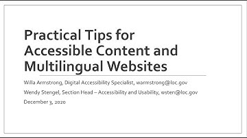 Practical Tips for Accessible Content and Multilingual Websites