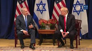 President Trump Participates in a Meeting with Prime Minister Benjamin Netanyahu of Israel