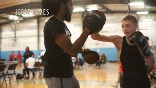 Jesse James getting warmed up at Boxing event