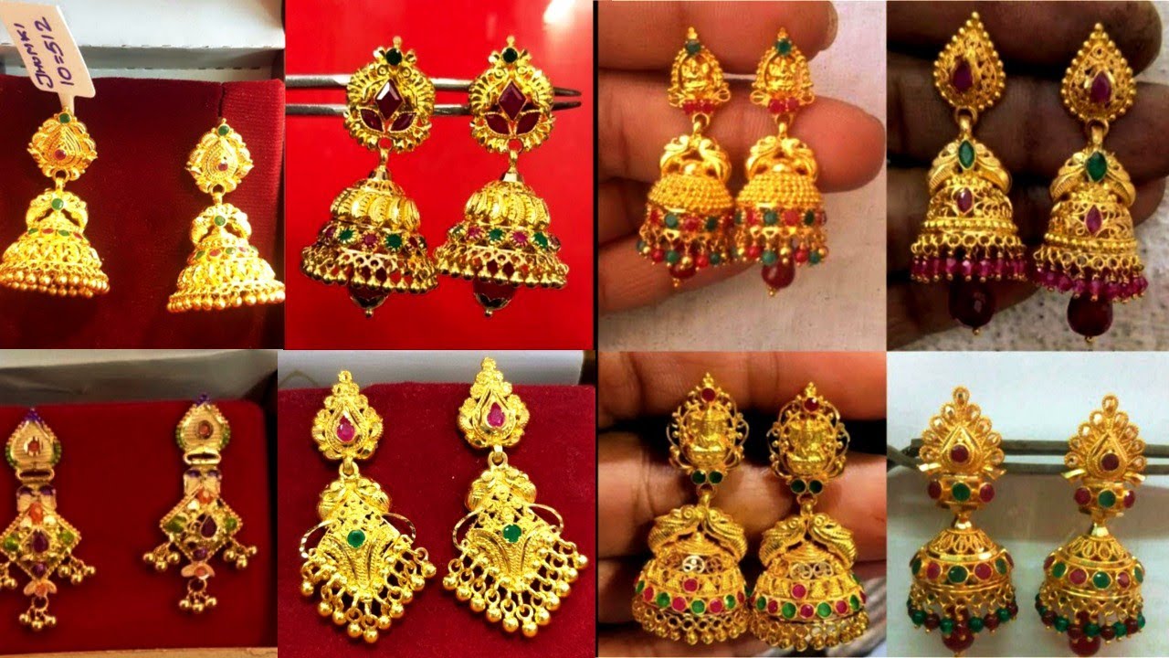 Gold earrings 10 grams jhumka designs | jhumka design - YouTube