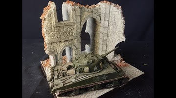 Ruined Abbey diorama. Step by step scratch build modelling.
