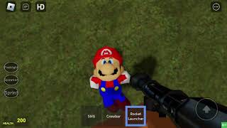 Freddy fazbear uses a rocket launcher on Mario