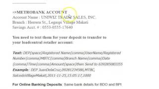 Retailer Sim: Loadcentral Loadwallet Replenishment Bank and Smartmoney