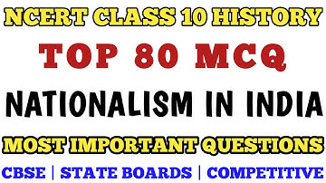 Best MCQ Class 10 Nationalism In India || NCERT History Chapter 3 @mcqncert #class10history