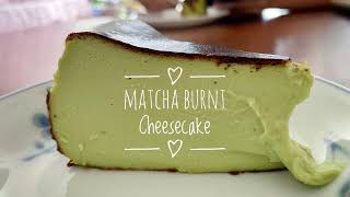Matcha burnt cheesecake! Super smooth and creamy ❤