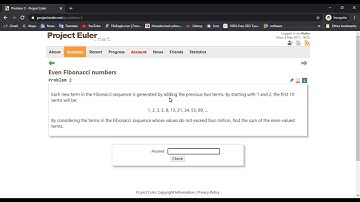 Fibonacci sequence sum of the even-valued terms || Project Euler Problem2 || Soluation in Java
