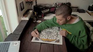 How I paint Traditional Spider & Skulls Tattoo Flash Sheet