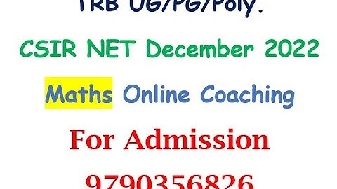 Complex Analysis QA | CSIR NET SET TRB Maths | in Tamil | Prof. Suresh