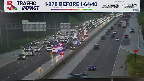 Crash closes 2 lanes of northbound 270 just before I-64