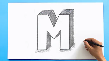 3D Letter Drawing - M