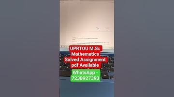 UPRTOU M.Sc Mathematics Solved Assignment Available #uprtou_assignment #uprtou_project