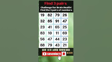 Find 3 pairs of equal numbers #219#brain #puzzle #dementia #quiz #mathstricks #mathematics #