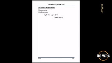 CHAPTER : INDICES & LOGARITHM | ADD MATHS SPM | PUSAT TUISYEN AR PINTAR
