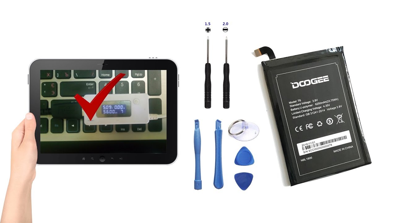 Аккумулятор 6250 mAH для смартфона Doogee T6 PRO c AliExpress (15.12$)