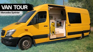 VANTOUR | YOUNG COUPLE CONVERTED A MERCEDES SPRINTER TO TRAVEL EUROPE AND THE UK