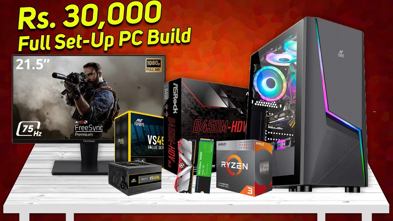 Under Rs 30000 Full Setup PC Build with Monitor - Budget Friendly Gaming & Editing Machine