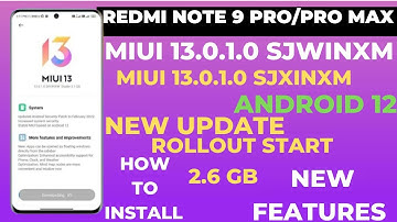 😍 Finally:Redmi Note 9 Pro/Pro Max Miui 13.0.1.0/Android 12 New Update Rollout Start 🔥|New Features