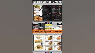 Design Restaurant Food Menu, Tv Menu Screens, digital menu board #videomenu