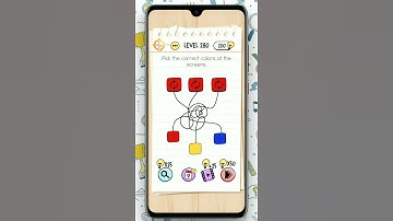 Brain Test Level 280(Pick the correct colors 🎨 at the screen) walkthrough solution.