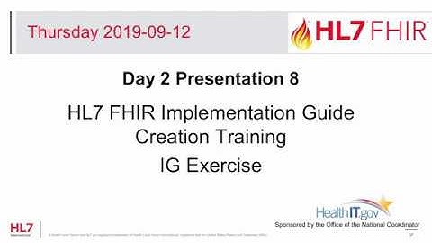 Implementation Guide Exercise - FHIR Implementation Guide Creation Training