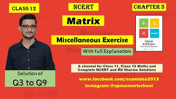 Matrices Class 12 NCERT Solutions Miscellaneous Exercise Q3 to Q9
