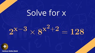 Mastering Exponential Equations Solving 2 x-3 8 x 2 2 128 Step-by-Step Math Tutorial