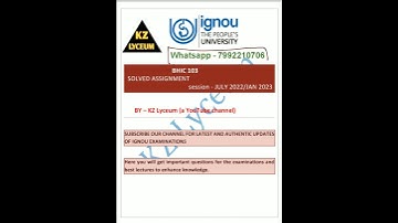 BHIC 103 | Solved Assignment | July 2022/Jan2023 session | #IGNOU