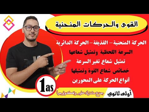 القوة والحركات المنحنية والدائرية الشرح المفصل لجميع الحالات والاسئلة الممكنة سنة أولى ثانوي