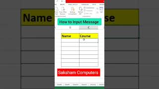 Input Message in Excel __excelshorts _#excel #msworld #shortvideo