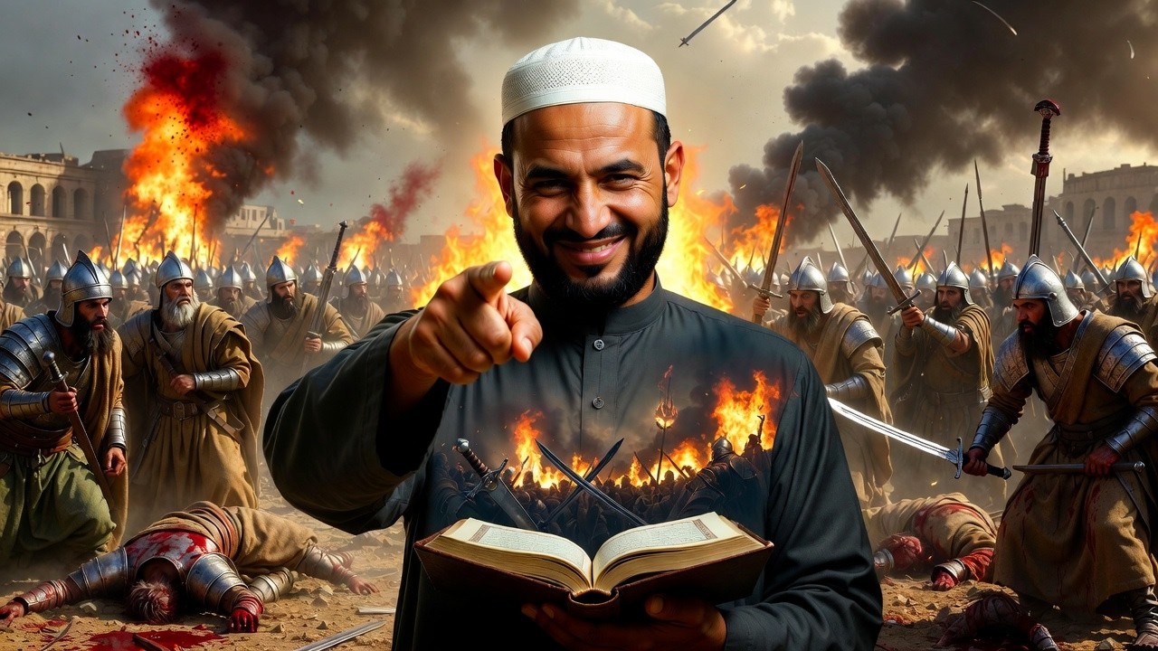 Лицемерный мусульманин сбежал, когда увидел, что в коране Аллах собственноручно уничтожает людей.