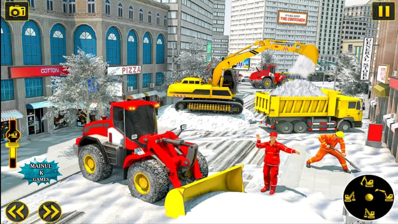 Grand Snow Excavator Simulation Game - Road Construction Features - Android Gameplay