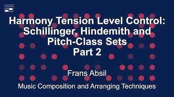 Harmony Tension Level Control:  Schillinger, Hindemith and Pitch-Class Sets Pt 2