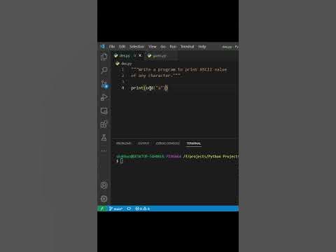 Python Tutorial: How to Print ASCII Values of Characters - YouTube