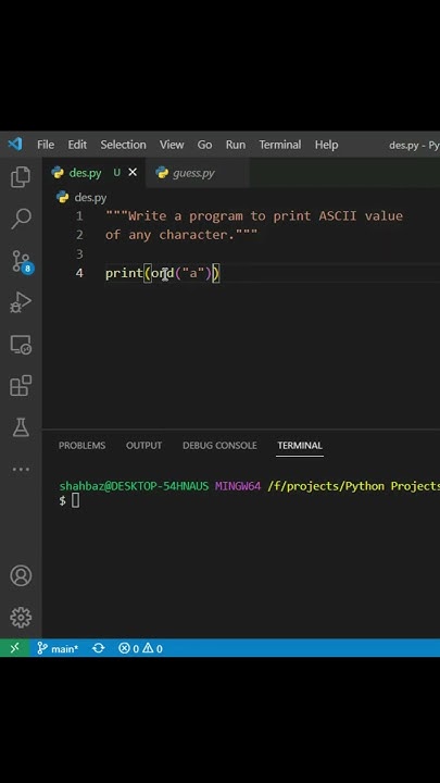 Python Tutorial: How to Print ASCII Values of Characters - YouTube