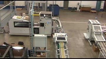 RIMA-SYSTEM Conveying, bundle & log stacking behind KBA C215 Duplex