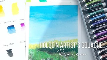 TRYING HOLBEIN GOUACHE | Review & landscape timelapse 🌼