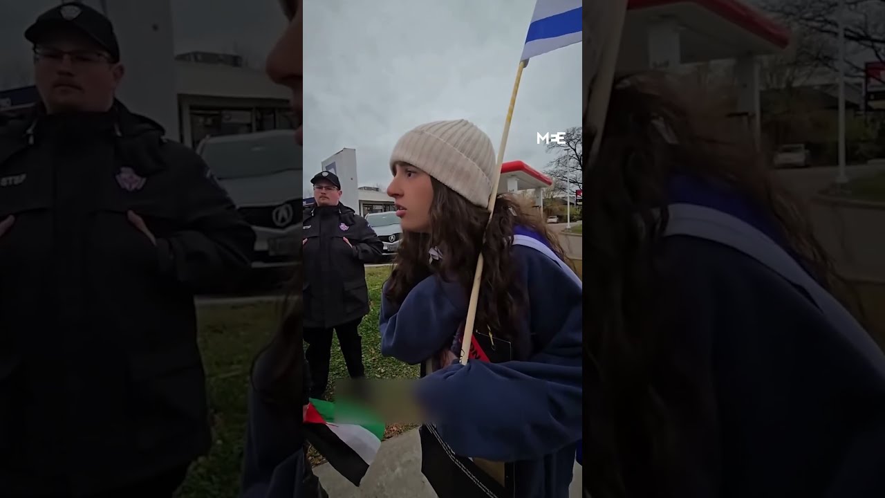 Pro Palestine Protester Argues With Israeli Teen