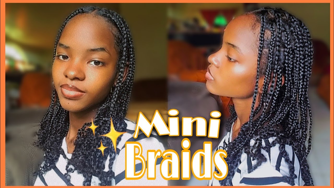 Mini Braids On Type 4 Natural Hair| Protective Style - YouTube